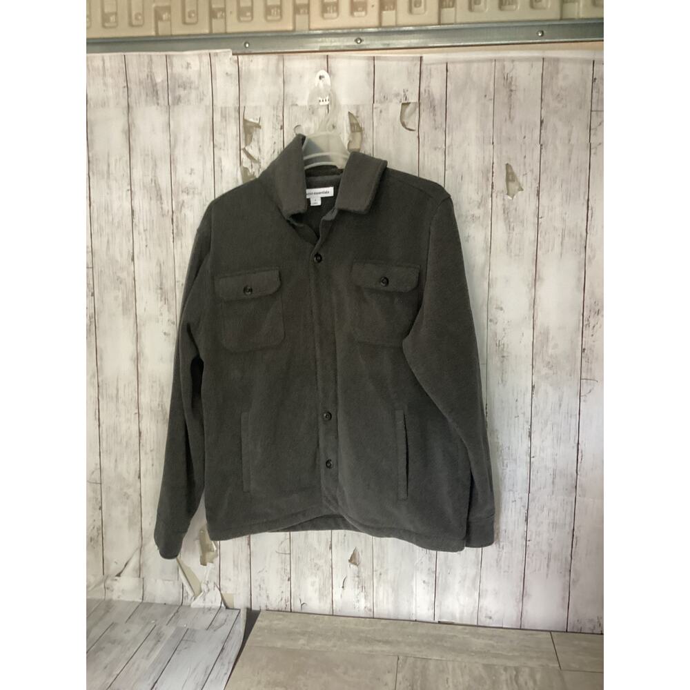 Amazon Essentials Men's Warm Jacket Cargo Fleece Jacket Outdoor Warm Plain XL